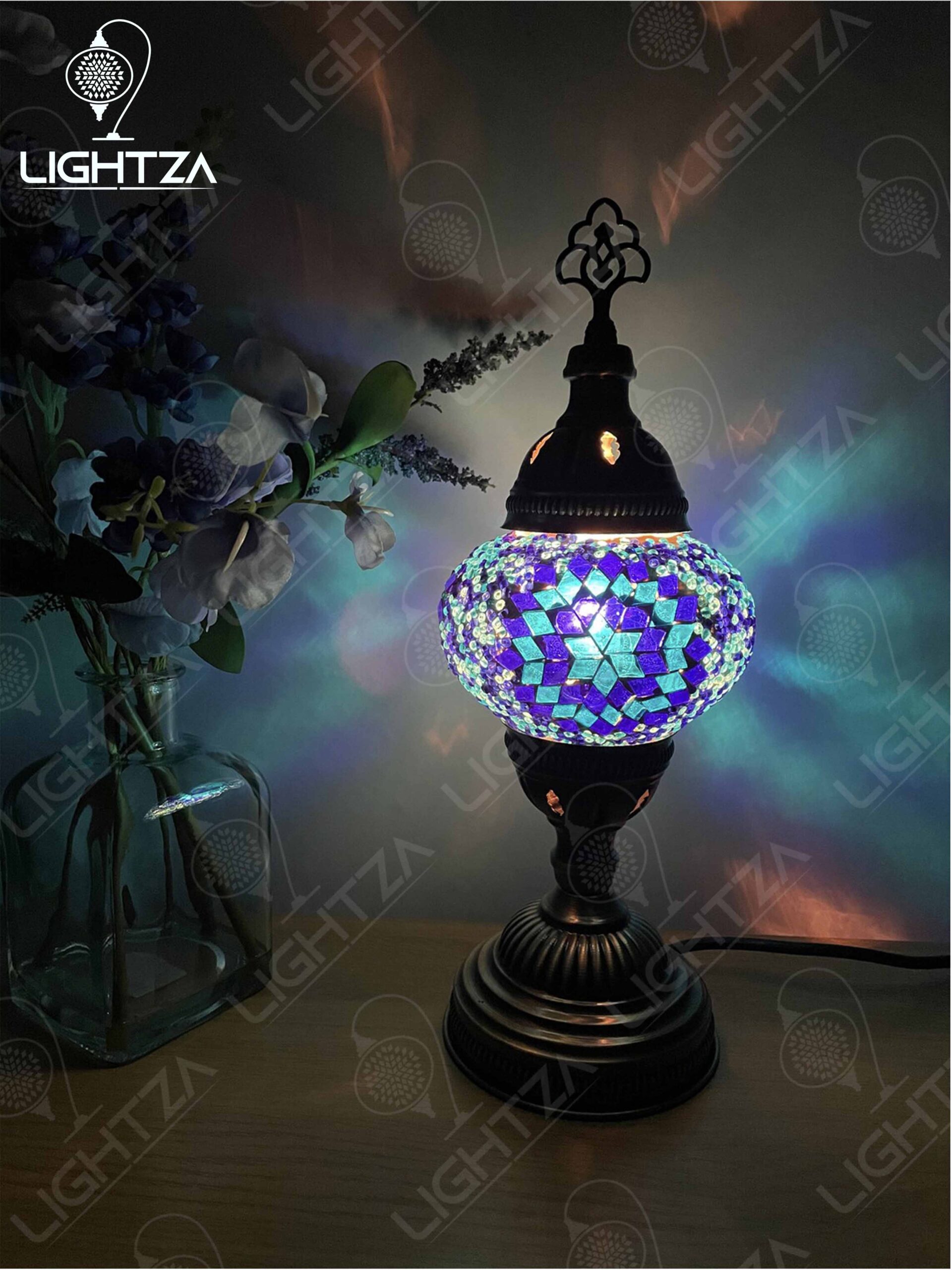 Helena blue online mosaic table lamp